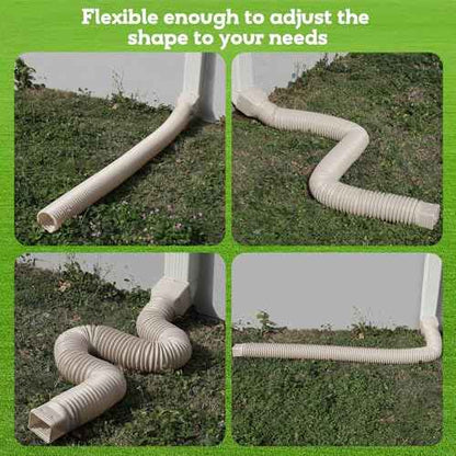 Rain Gutter Downspout Extensions Flexible, Drain Downspout Extender,Down Spout Drain Extender, Gutter Connector Rainwater Drainage,Extendable from 21 to 68 Inches(4 Pack, Limestone)
