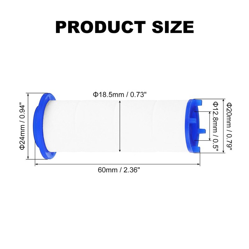 uxcell 12 Pcs Shower Head Filter 2.4 Inch PP Cotton Filter Cartridge Replacement High-Pressure Handheld Fan Shower Jet Sets