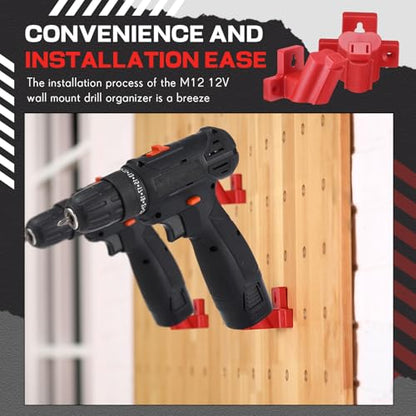 12 Packs Tool Holder Mount Drill Tool Hanger Compatible with Milwaukee M12 12V Wall Mount Drill Organizer Utility Storage Rack