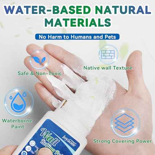 White Paint for Wall, Fast-Drying Paint Roller Brush, Water-Based Wall Paint Touch Up Without Extra Tools Required, Easy to Apply Drywall Repair Small Areas Surfaces for Flat, Ceiling(1 Pack)