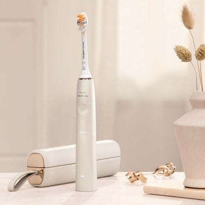 Philips Sonicare 9900 Prestige Our Most Advanced Electric Toothbrush HX9992/11 with SenseIQ, All-in-One Brush Head, Artificial Intelligence in the Philips Sonicare App, Champagne