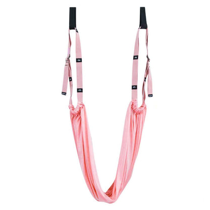Yoga Stretching Strap, Adjustable Height Leg Stretcher Waist Back Stretch Band Aerial Yoga, Anti-gravity Inversion Exercises Door Flexibility Tensile Trainer for Rehab Pilates Dance Splits (Pink)