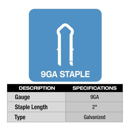 Milwoukee for Milwaukee MPU2-960 2"" 9 Gauge Hot Dipped Galvanized Staples,Fence Stapler,Cable Staples - 960 PC