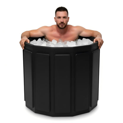 Ice Bath Cold Plunge Tub for Athletes–Portable Ice Bath for Adults, 6-Layer Insulated Foldable Bathtub for Cryotherapy & Muscle Recovery, Space-Saving Cold Plunge Tub for Home Gym (Black25.9x27.5IN)