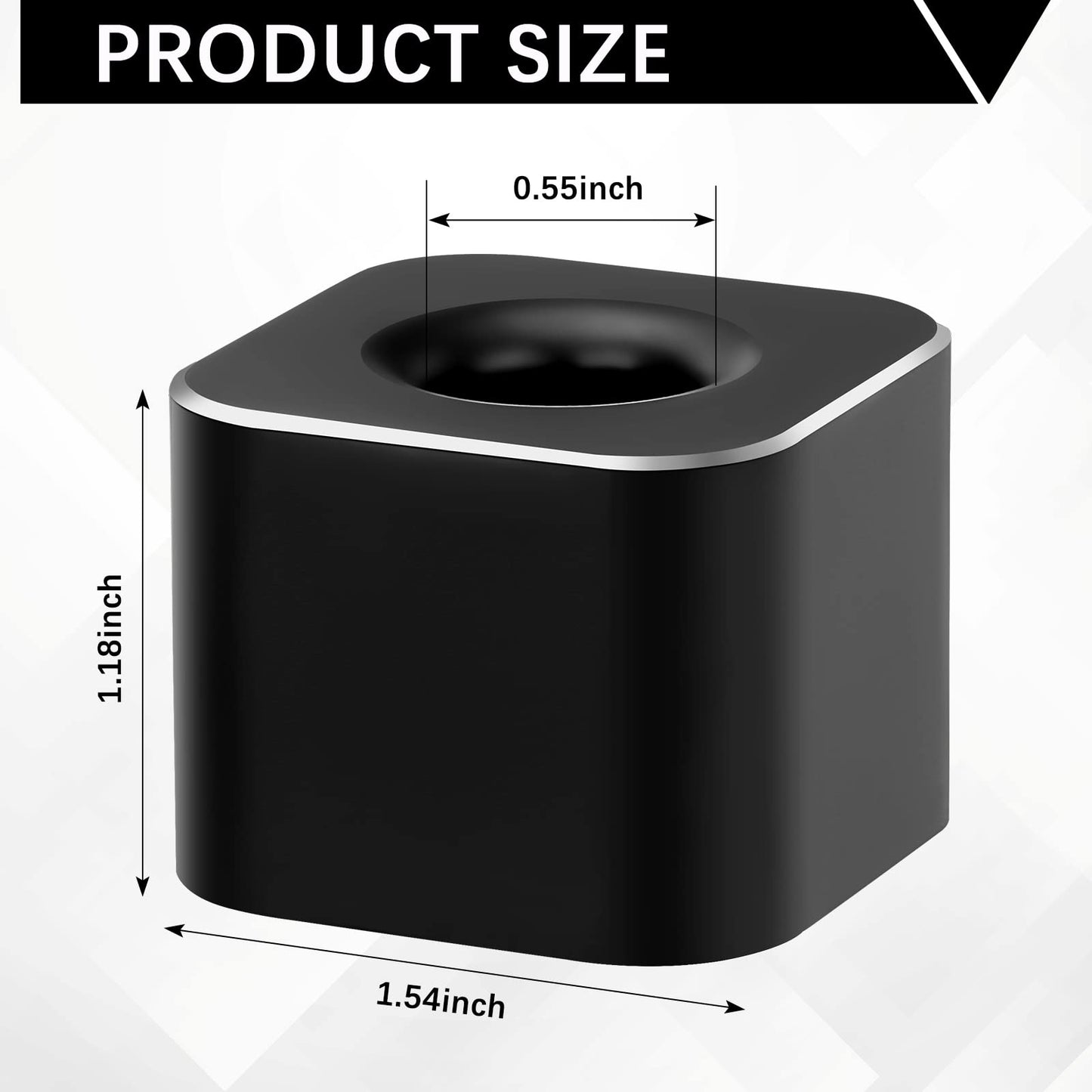 Chinco 2 Pieces Single Pen Holder Metal Pen Stand Square Base Aluminum Student Desk Organizer for Desk Desktop Toothbrush Stand Holder Display for Home Office Students Teachers