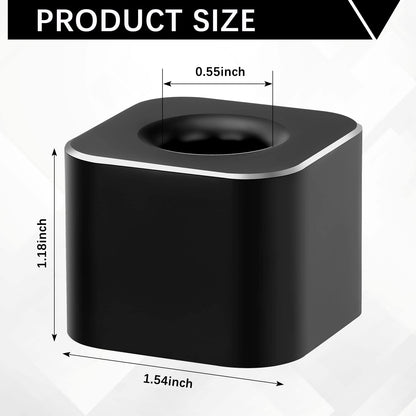 Chinco 2 Pieces Single Pen Holder Metal Pen Stand Square Base Aluminum Student Desk Organizer for Desk Desktop Toothbrush Stand Holder Display for Home Office Students Teachers