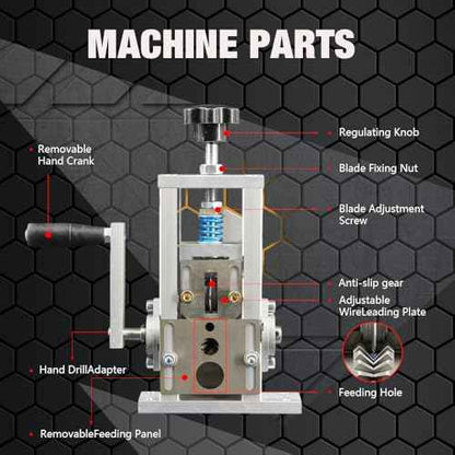 Wire Stripping Machine, Durable Aluminum Frame Upgraded Spring Design With One Extra White Steel Pressure Blade, 0.05''-1'' Wire Stripper