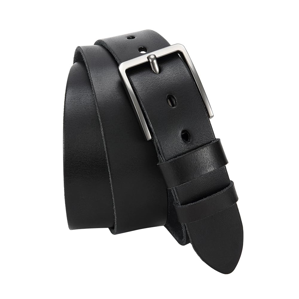 DOOPAI Men's Genuine Leather Casual Belt -Full Grain Leather Belt for Men- 1.5" Handmade Jeans Belt with Gift Box