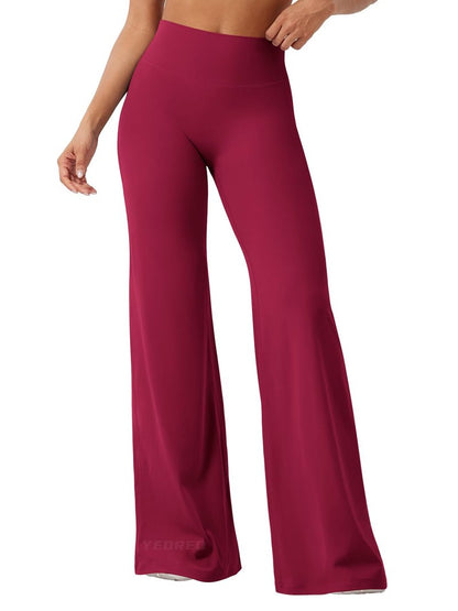 YEOREO Workout Leggings Womens No Front Seam Straight Leggings 35" High Waist Buttery Eddiy Gym Yoga Pants Ancora Red S
