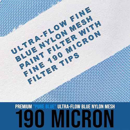 TCP Global 500 Pack of Paint Strainers with Fine 190 Micron Filter Tips - Premium "Pure Blue" Ultra-Flow Blue Nylon Mesh - Cone Paint Filter Screen