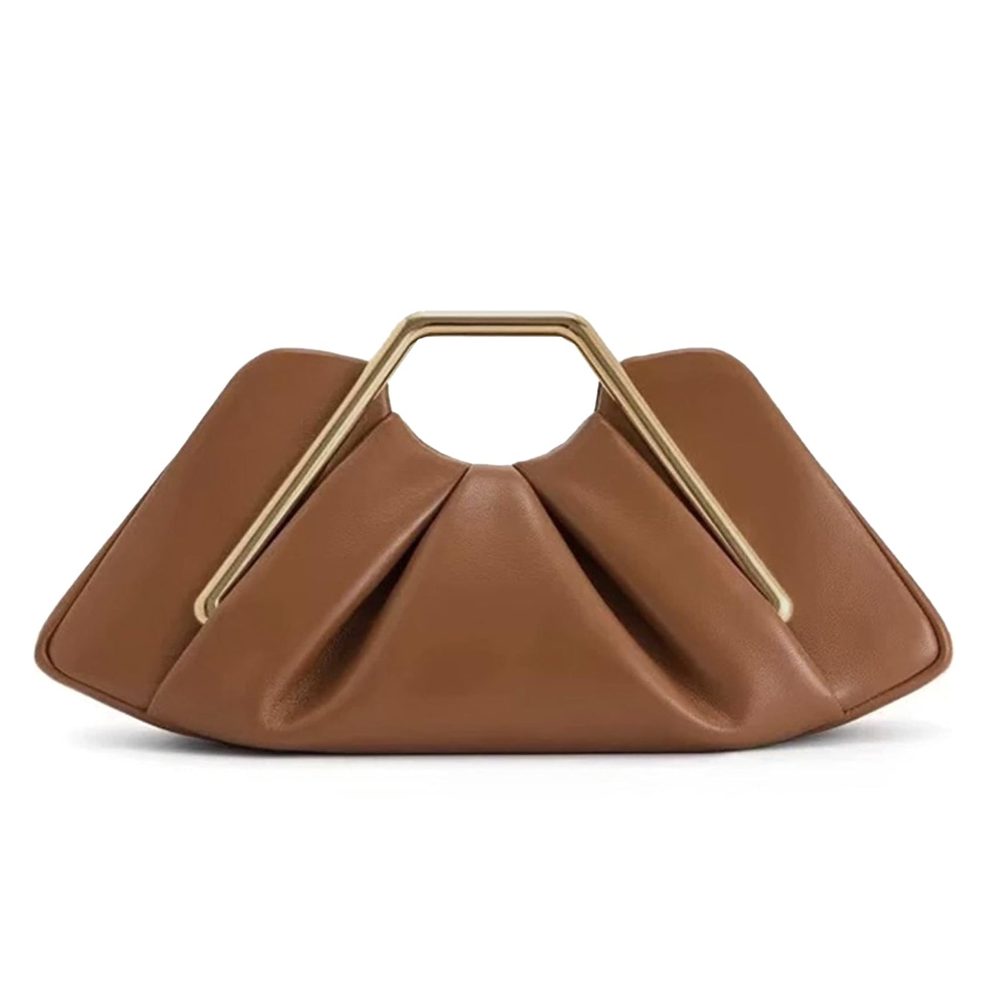 ROVLET 2026 New Brown leather Clutch for Women - Elegant Ruched Evening Handbags,Ruched Clutch Purse for Wedding Guests, Formal Events,Parties & Prom - Chic Ladies Purse (Bolsos para Mujer)