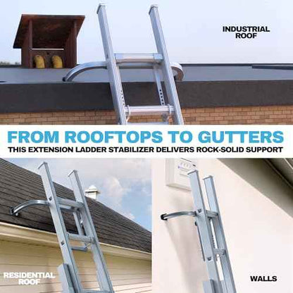 Secure Ladder Stabilizer - Extension Ladder Stabilizer & Roof Ladder Hook for Gutter Cleaning Tools and Wall, Enhance Safety with Ladder Accessories