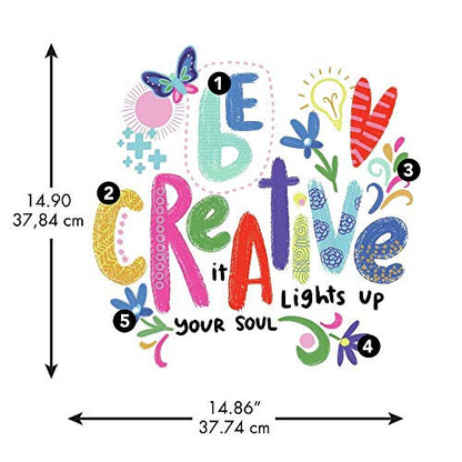 RoomMates RMK4668SCS Be Creative Inspirational Quote Peel and Stick Wall Decals