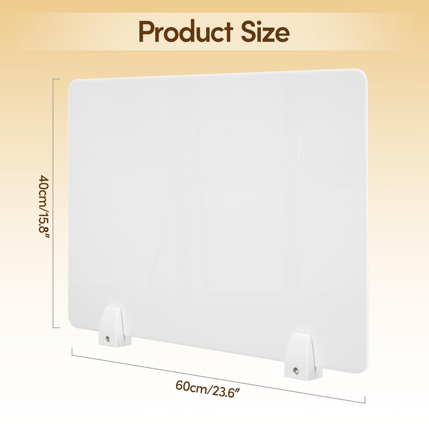 4PCS Acrylic Desk Dividers - 23.6”L x15.8”W White, Office Privacy Partitions with Clamps, Plexiglass Protective Shields for Offices Schools Call Centers