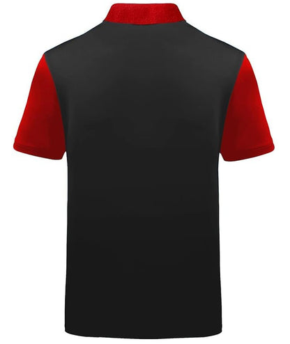ZITY Mens Golf Shirt Short Sleeve Sport Moisture Wicking Performance Print Golf Polo Shirts for Men Collared Casual T-Shirt Red White Black XX-Large