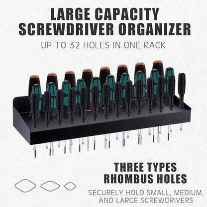 Screwdriver Organizer Metal Hammer Holder Plier Wall Mount Tool Organizer, Tool Storage Rack for Workshop, Home (Screwdriver)