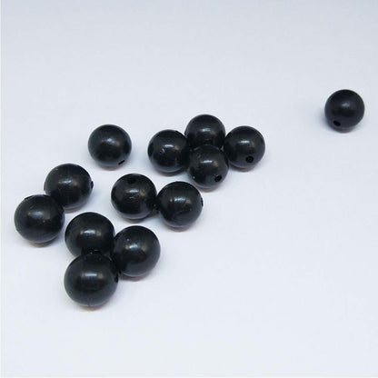 unclesportinfof 200pcs/pack Soft Rubber Black Fishing Beads Round Plastic Rig Beads 8mm Carp Fishing Gear Accessory