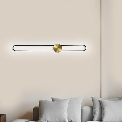 Modern Wall Sconce Dimmable 3000K/4000K/6000K LED Wall Light Fixture, Hardwired Wall Lamp for Living Room, Dining Room, Bedroom, Hallway, Lobby, Entryway (Brushed Black, 43.3inch/H110cm)