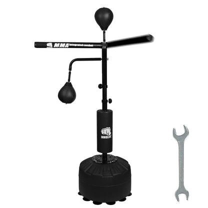 45~82IN Boxing Bar 60L Base Punching Bag Spinning Trainer with Reflex Bar, Adjustable Suitable for Adults (Black)