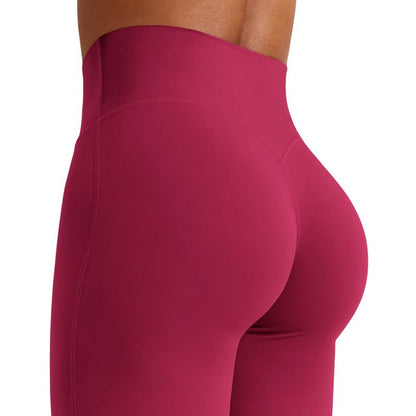 YEOREO Workout Leggings Womens No Front Seam Straight Leggings 31.5" High Waist Buttery Eddiy Gym Yoga Pants Ruby Red XL