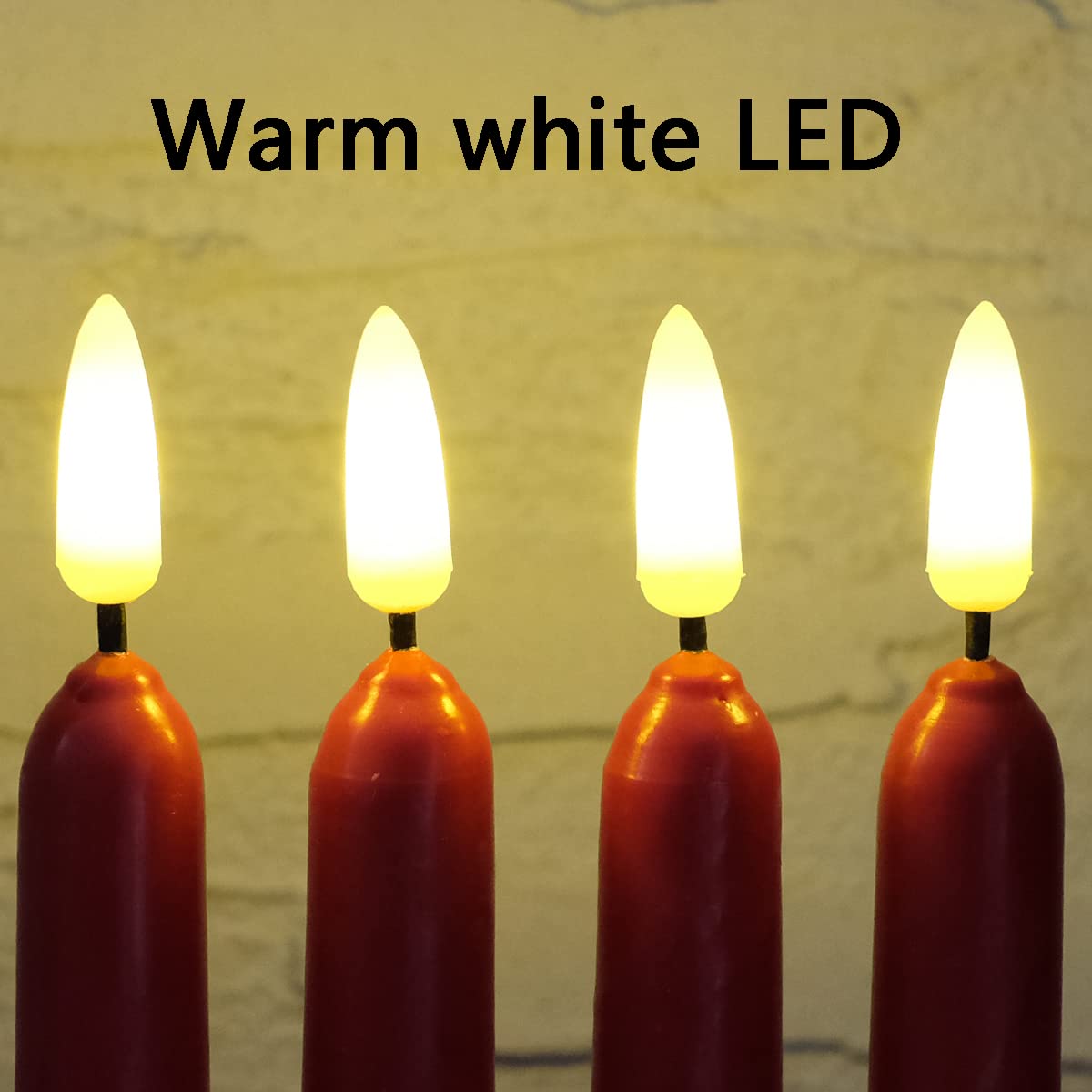 NONNO & ZGF 10 Red Flameless 11'' Wax Coverd Taper Candles with 2 Remote,Use 2-AA Battery(not Included) Runs 200 Hours, LED Battery Operated Candle for Candlesticks, Wedding, Patry, Hotel