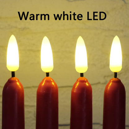 NONNO & ZGF 10 Red Flameless 11'' Wax Coverd Taper Candles with 2 Remote,Use 2-AA Battery(not Included) Runs 200 Hours, LED Battery Operated Candle for Candlesticks, Wedding, Patry, Hotel