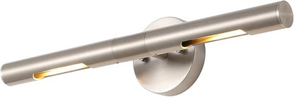Brushed Nickel Picture Light 19 inches Modern Wall Sconce with Cylinder Metal Shades Rotatable 360°Indoor Wall Lighting Fixture Bathroom Vanity Light Bedroom Living Room