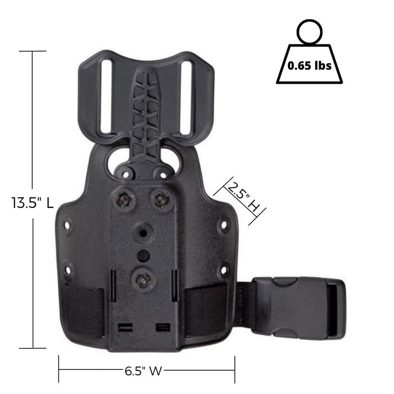 SAFARILAND Drop Flex Adapter with Single Strap Leg Shroud for Gun Holsters, Assembly Polymer,Black