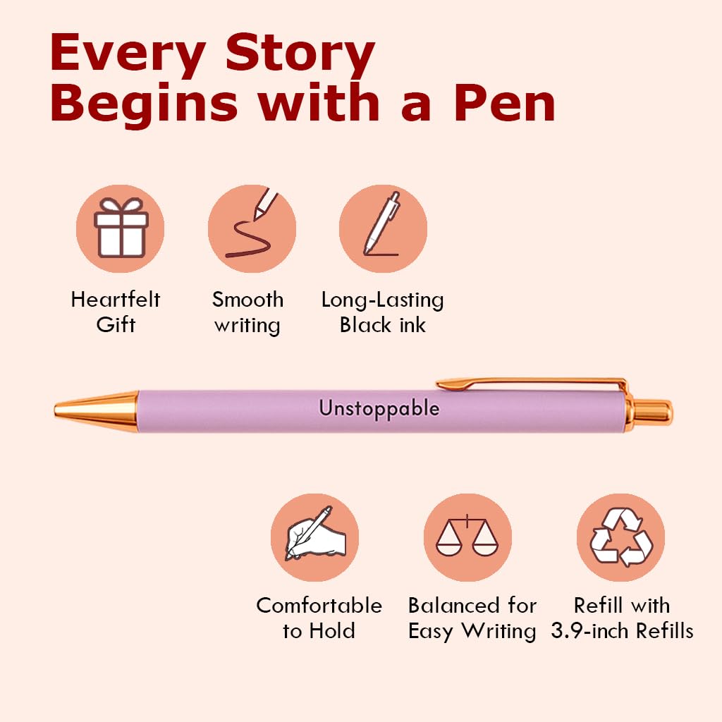 Luxeviss 3 Pcs Inspirational Pens Quotes Ballpoint Pen with Stylus Tip Gifts for School Coworkers Office Supplies Black Ink