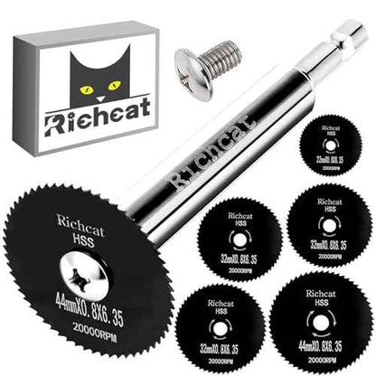Richcat PVC Pipe Inside Cutter,Inside Pipe Cutter,Internal Plastic Pipe Cutter,Plumbing Internal Plastic ABS Pipe Cutter Set,1/4" Hex Shank,High Speed Steel(5 Black Saw Blades)