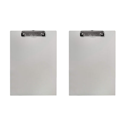 Amazon Basics Aluminum Clipboard, Letter Size, Office Supplies, 2-Pack, Silver