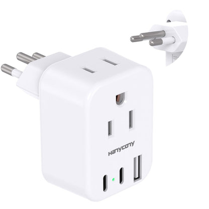 South Africa Travel Plug Adapter, HANYCONY Type M Power Adapter with 2 AC Outlets 3 USB Ports(2 USB C) for US to South Africa Botswana Namibia India Nepal Bhutan Sri Lanka