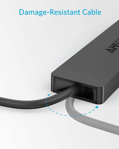 Anker 4-Port USB 3.0 Hub with 5Gbps Data Transfer, Ultra-Slim USB-C Connector Hub, for MacBook, iMac, Surface, Mobile HDD, and More (2 ft USB-C Connector, Charging Not Supported)