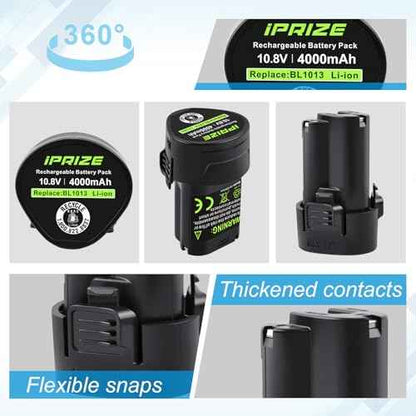2 Pack 10,8V 4.0Ah Li-Ion Replacement Battery for Makita 10.8V-12V Max Lithium ion Battery BL1013 BL1014 194550-6 194551-4 195332-9