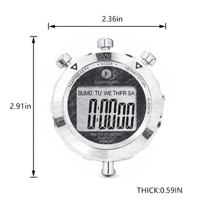 Metal Stopwatch with Backlight, 0.01 Second Timing Stopwatches Timer, 2 Lap Memory for Sports Coach Running Basketball