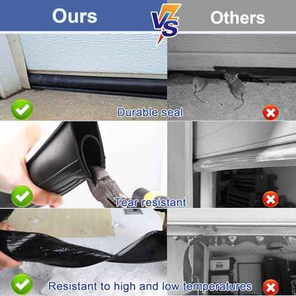 Premium Garage Door Bottom Seal - 16.5ft Weatherproof EPDM Rubber, Easy Install, Blocks Drafts/Rain/Rodents, Noise-Reducing & Energy Saving