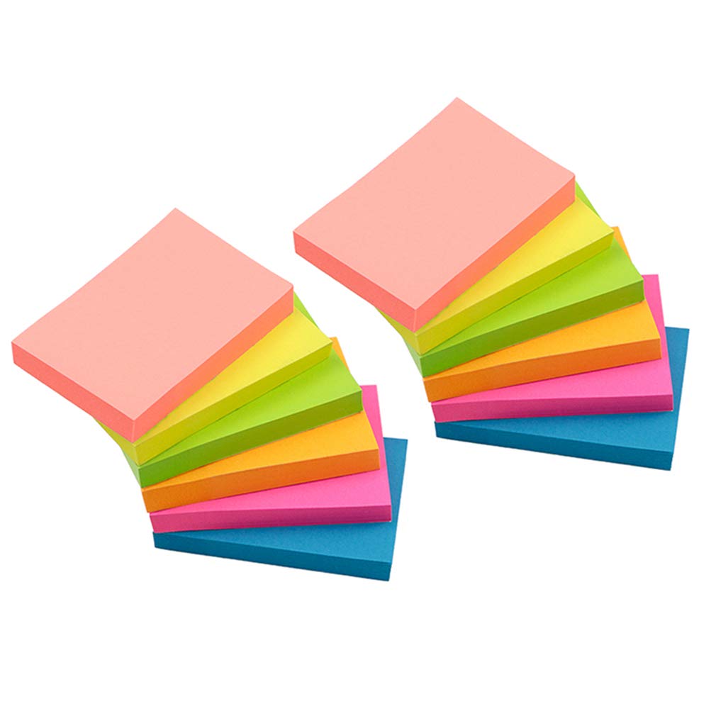 Sticky Notes - VANZAVANZU Self-Stick Notes 2x3 in, 12 Pads, 100 Sheets/Pad, 6 Bright Colors, Easy Post Notes (3x2 in, 12 Pads)