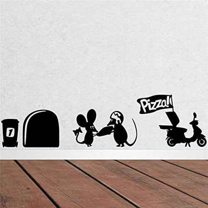 9pcs Mixed Pack Cute Mouse Hole Wall Stickers Playing Nursery Room Wall Corner Decoration DIY Home Decal Animal 3D Mural Art