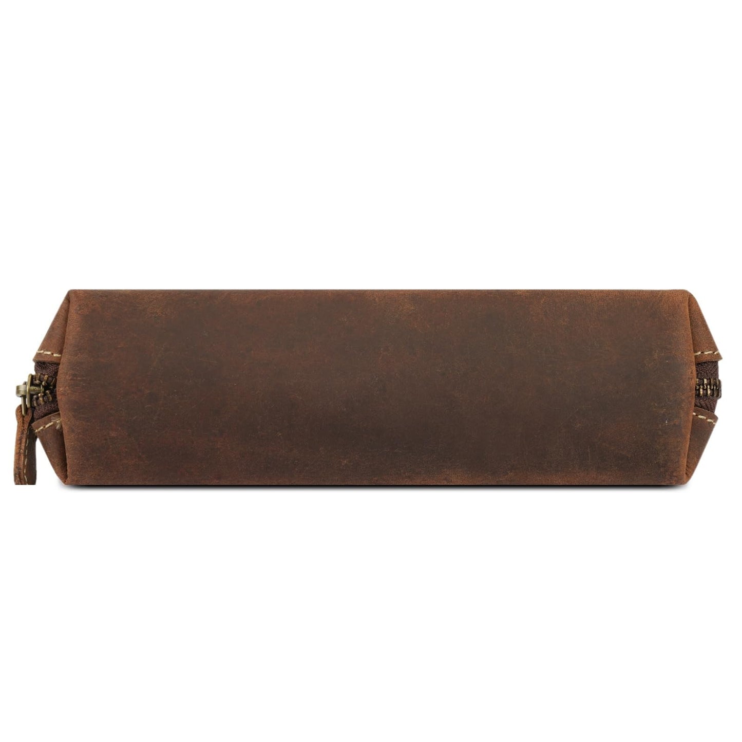 CestAntiQ Leather Zipper Pencil Case – Handmade Slim Pen & Marker Pouch, Small Pencil Organizer for Notebook, Office, Work & Travel, Premium Leather Tool Holder for Artists & Professionals
