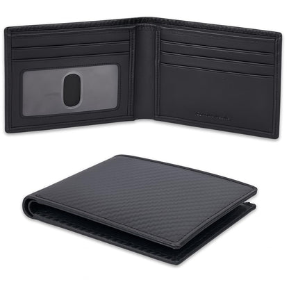 RFID Blocking Bifold Wallet | Genuine Leather | 1 ID | Multiple Credit Cards Slot | Minimalist Black Wallet For Men
