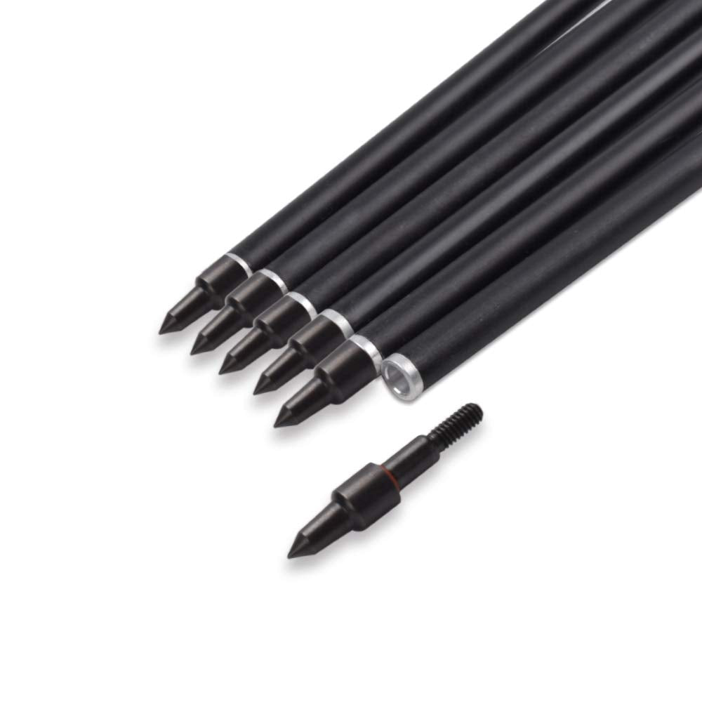 Elong 6PCS 30" Arrows for Compound Bows,Carbon Hunting Arrows for Archery Spine 500 with 100 Grain Screw Tips, for Compound & Recurve & Traditional Bow(with 6 Extra Nocks)