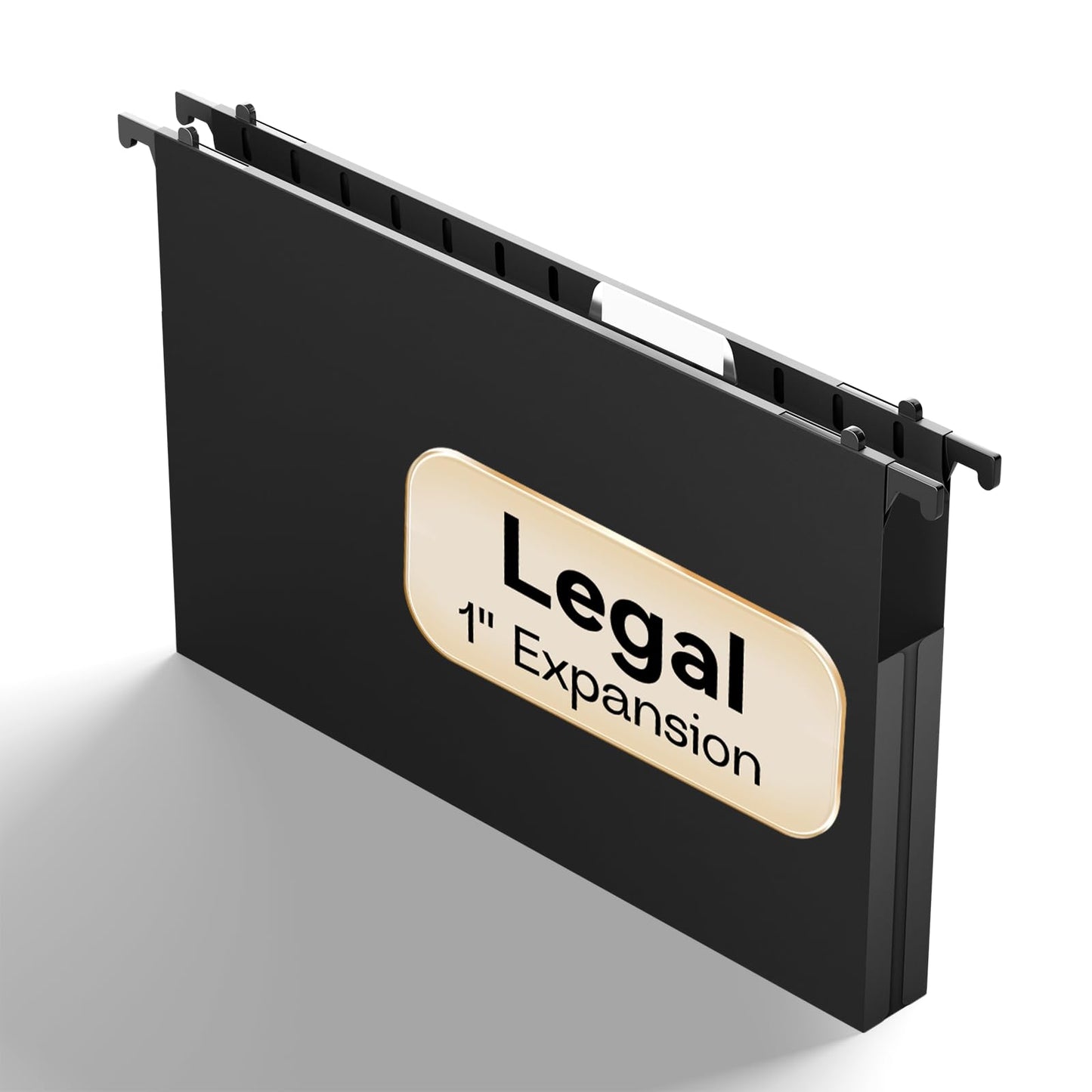 NORDUN Plastic Legal Size Hanging File Folders,Heavy Duty 1 Inch Expansion,12 Pack Reinforced Black Legal Hanging Folders Expandable,Adjustable Tabs,File Cabinet Folders for Bulky Files