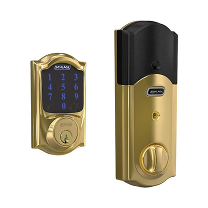 SCHLAGE Connect Camelot Touchscreen Deadbolt Smart Lock w/ Alarm (Aged Bronze)