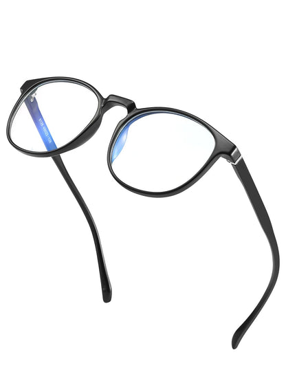 CNLO Blue light blocking Glasses,Computer Gaming Glasses,TV Glasses，For UV Protection,Anti Eyestrain,Lightweight Frame Eyewear,Opaque Men/Women(BLACK)