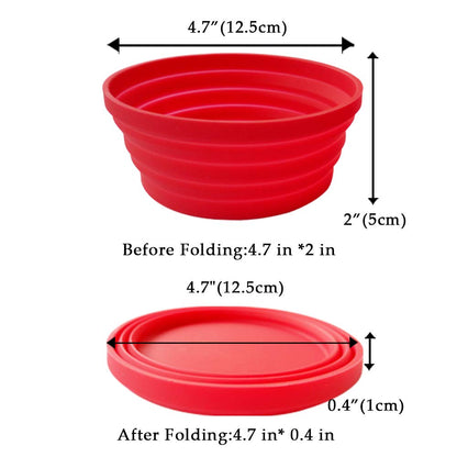 Ecoart Silicone Expandable Collapsible Bowl for Travel Camping Hiking, Blue (1 Pack)
