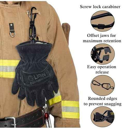 Multipurpose Webbing Industrial Glove Clamp Last glove strap, clip, holder you will ever need., Standard, Black