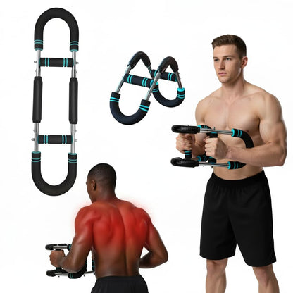 UPGRADED Unisex Adjustable Twister Arm Trainer (60-110lbs), 3-Level Foldable Chest Workout Exerciser for Upper Body Strength Training, Portable Spring Workout Bar Fitness Equipment