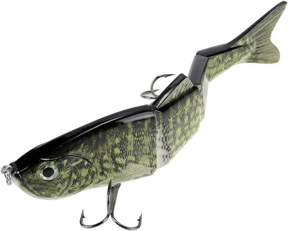 10-Inch Multi-Jointed Swimbait Fishing Lures - 4-Segment Giant Sinking Bass Crankbaits with Treble Hook