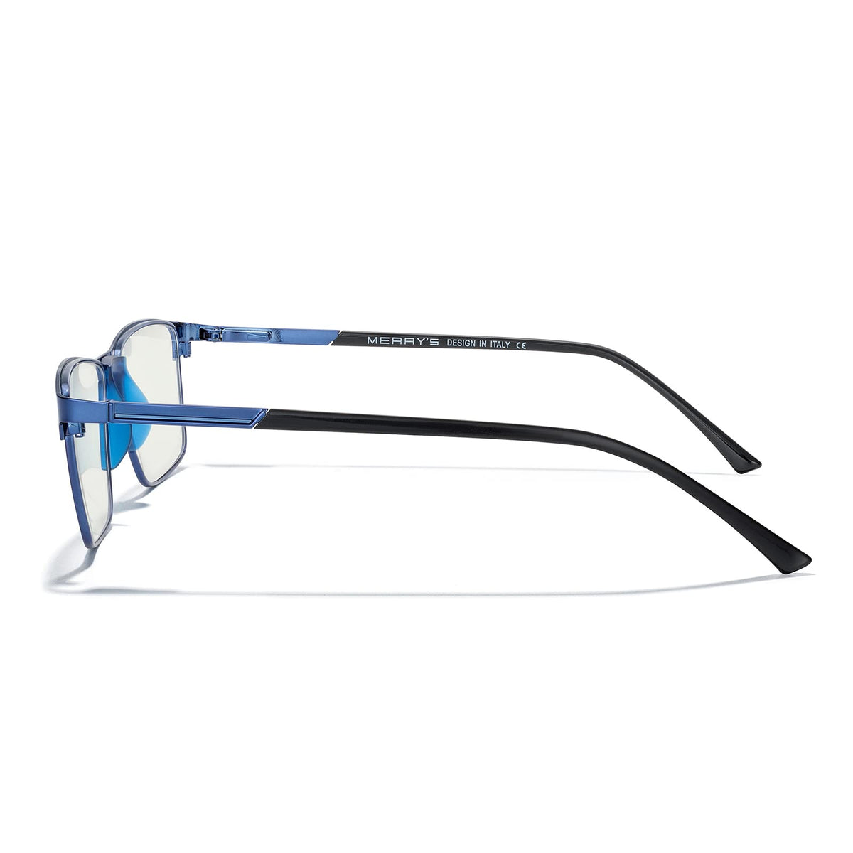 MERRY'S Fashion Blue Light Blocking Glasses - Reading Glasses Metal Frame Spring Hinge Readers for Men Eyeglasses (Blue-52MM, 2.50)