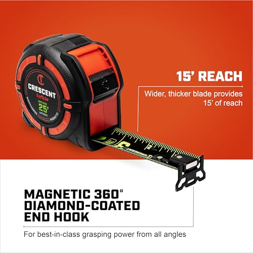 Crescent Lufkin 25 Ft. WORKHORSE NITE EYE Magnetic Tape Measure | LM1125NE